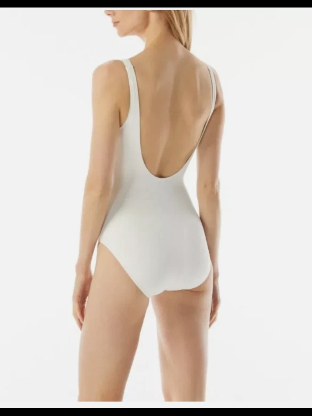Michael Kors White Wide Strap Front Lace-Up Swimsuit Sz  6 - Picture 2 of 4